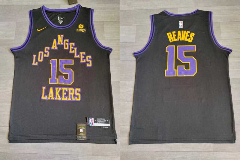 Lakers 15 Austin Reaves Black Nike 2023-24 City Edition Swingman Jersey->->NBA Jersey